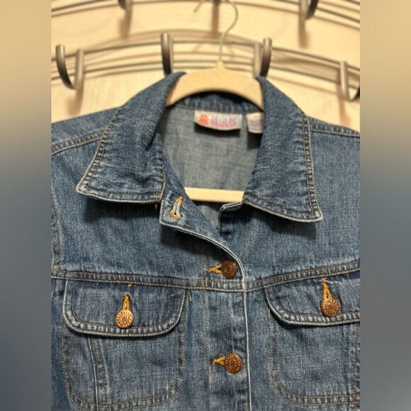 Vintage 90’s Bill Blass Denim Jean Jacket Classic trucker women’s MP blue Petite - Picture 2 of 15